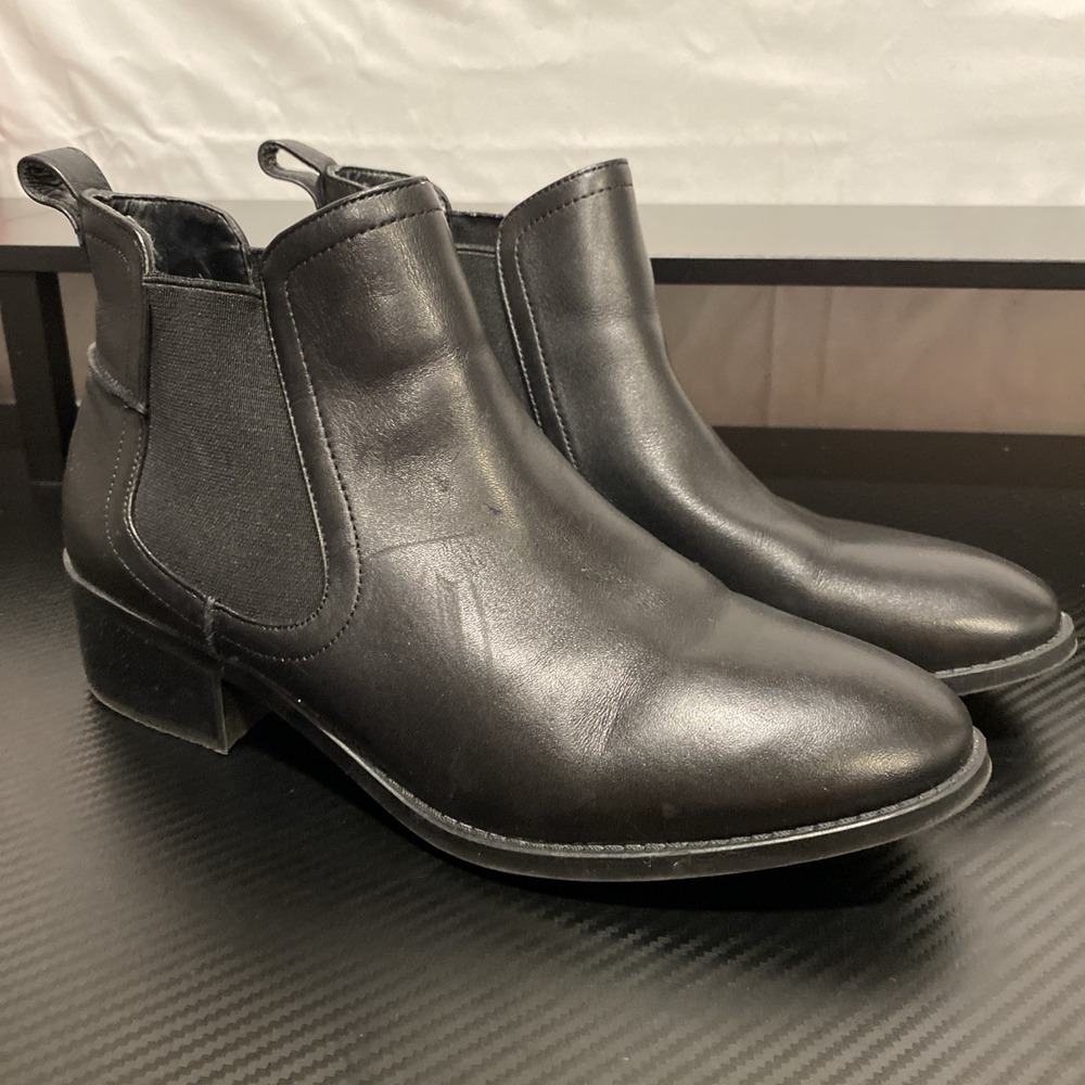 Steve Madden Dicey BLACK LEATHER Boots Shoes Size: 10